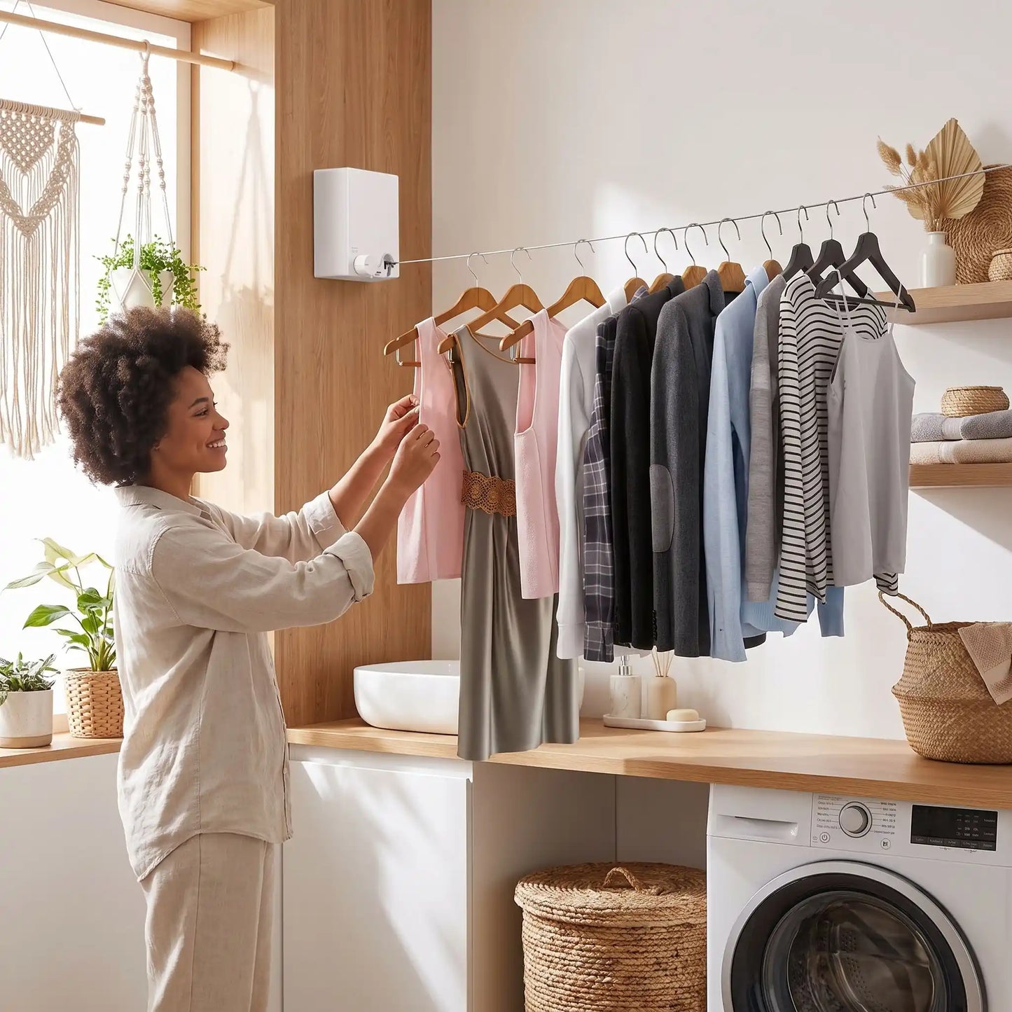 Corde à linge | Rétractable Gain de Place
