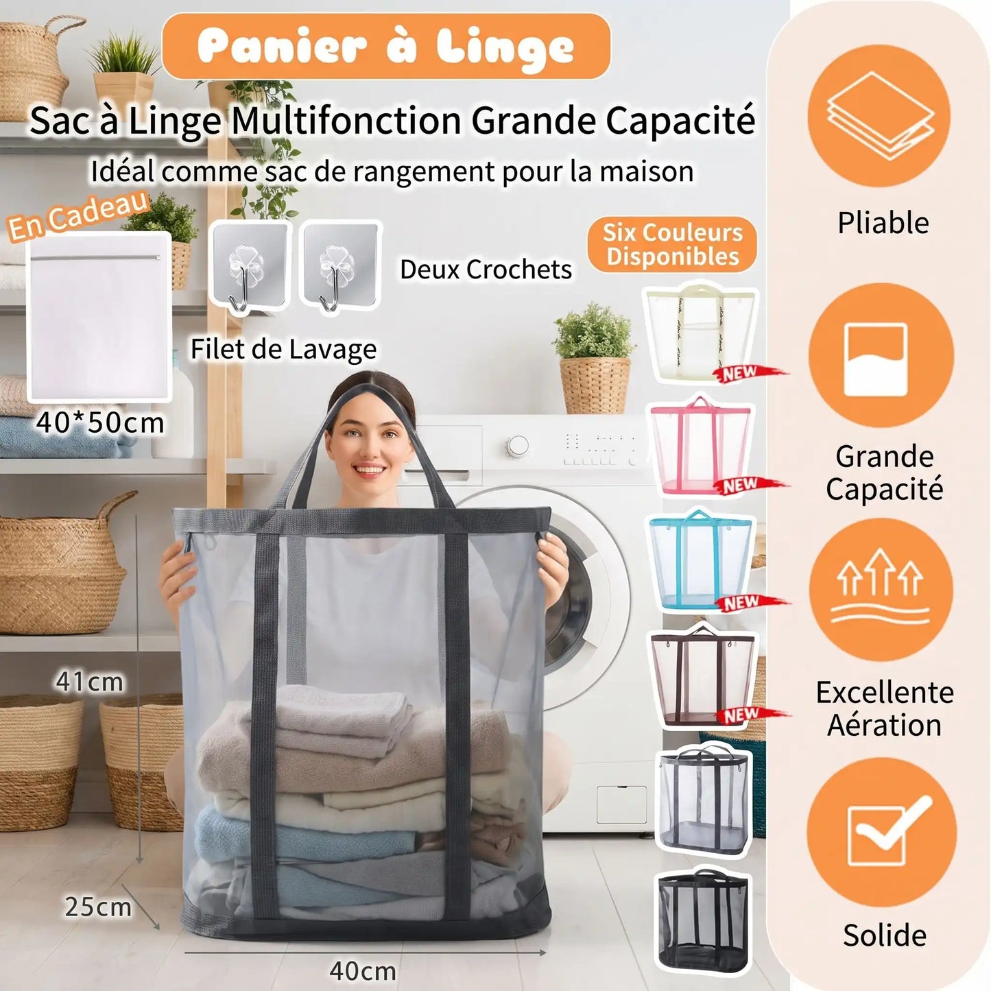 Panier à linge sale | Design Pratique Léger Pliable
