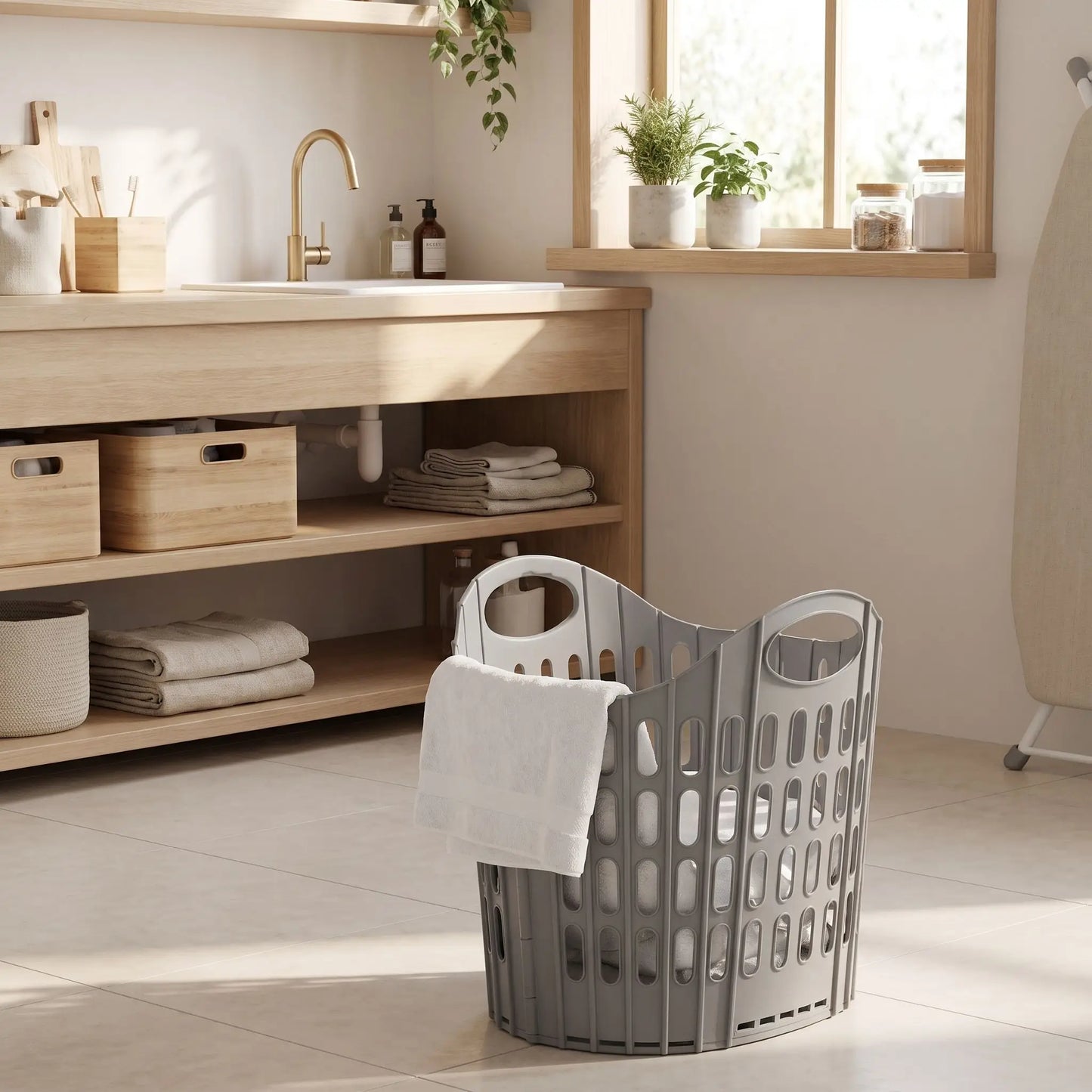 Panier à linge | Gain de Place Poignées Solides