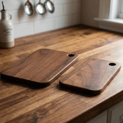 planche à découper bois artisanale durable animation MinimalisteLab