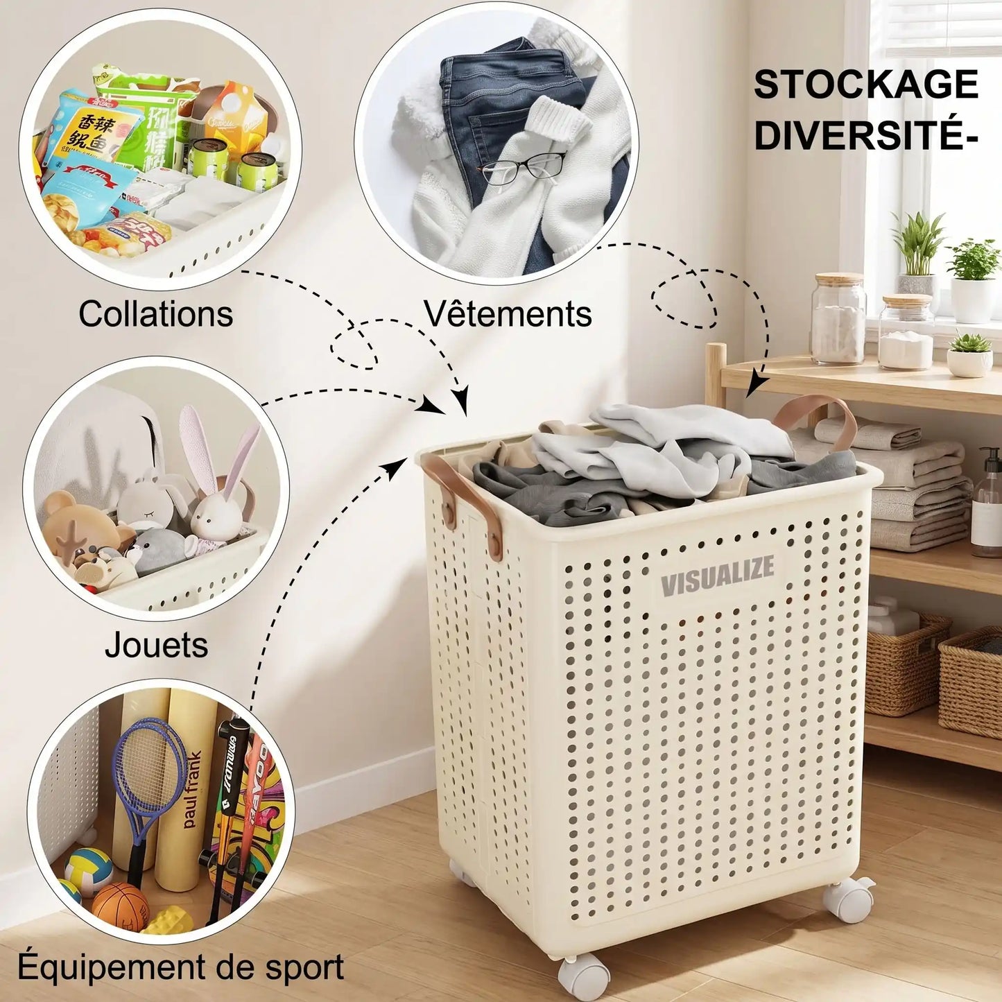 panier Ă linge pliable gain de place buanderie MinimalisteLab