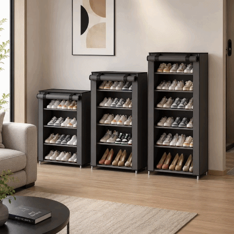 étagère chaussures 30 paires montage entrée MinimalisteLab