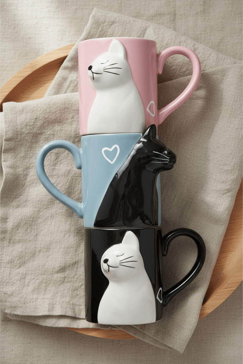 Tasse à café | Chat Couple Romantique - Minimaliste Lab