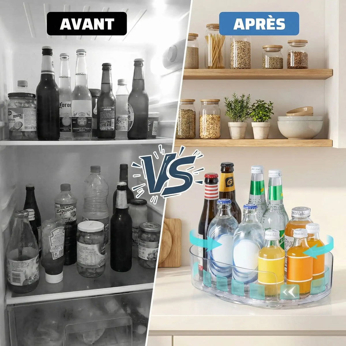 Plateau Tournant | Transparent 360° Frigo Garde-manger - Minimaliste Lab