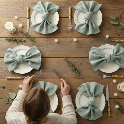 Serviette de table | Élégance Coton Doux Premium - Minimaliste Lab