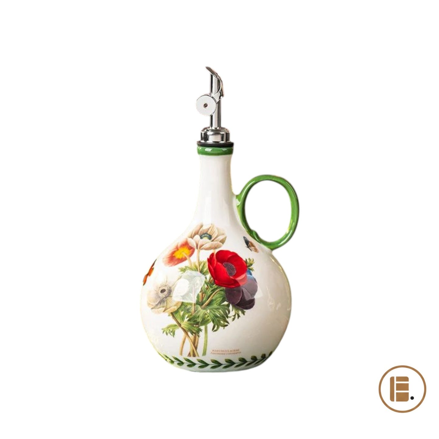 Bouteille pour huile | Céramique Florale