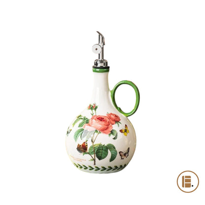 Bouteille pour huile | Floral Céramique
