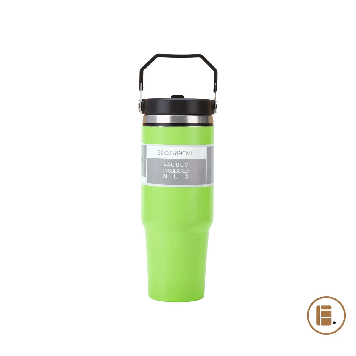 Mug isotherme | Inox avec poignée et paille | 600 ml / 890 ml - Minimaliste Lab
