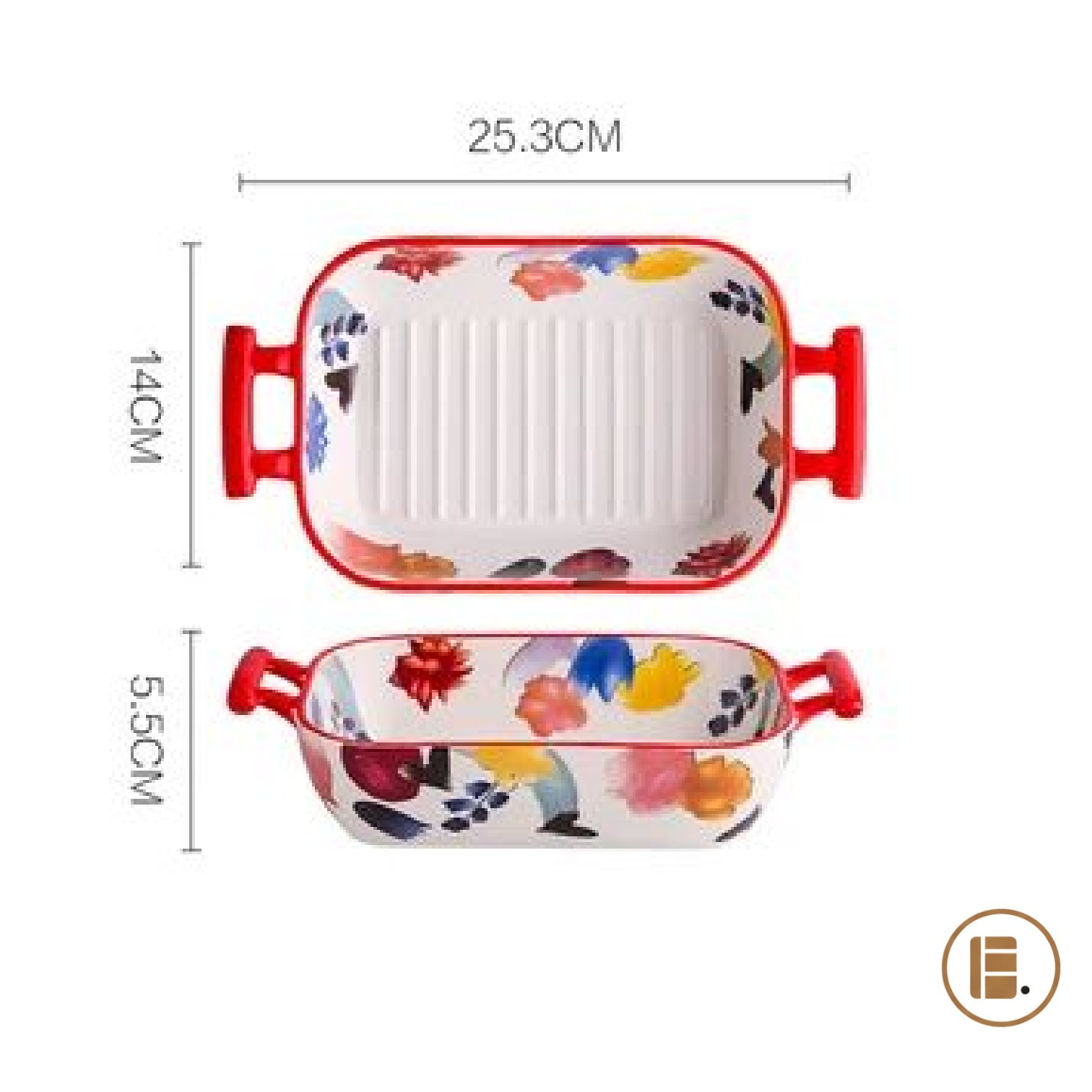 plat à four céramique ergonomique vue face MinimalisteLab