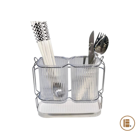 Range couvert | Élégant Transparent 3 Compartiments