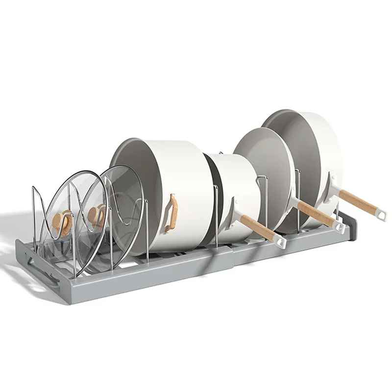 range couvercle gain de place gris cuisine MinimalisteLab