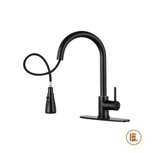 robinet cuisine douchette rotation 360 noir MinimalisteLab
