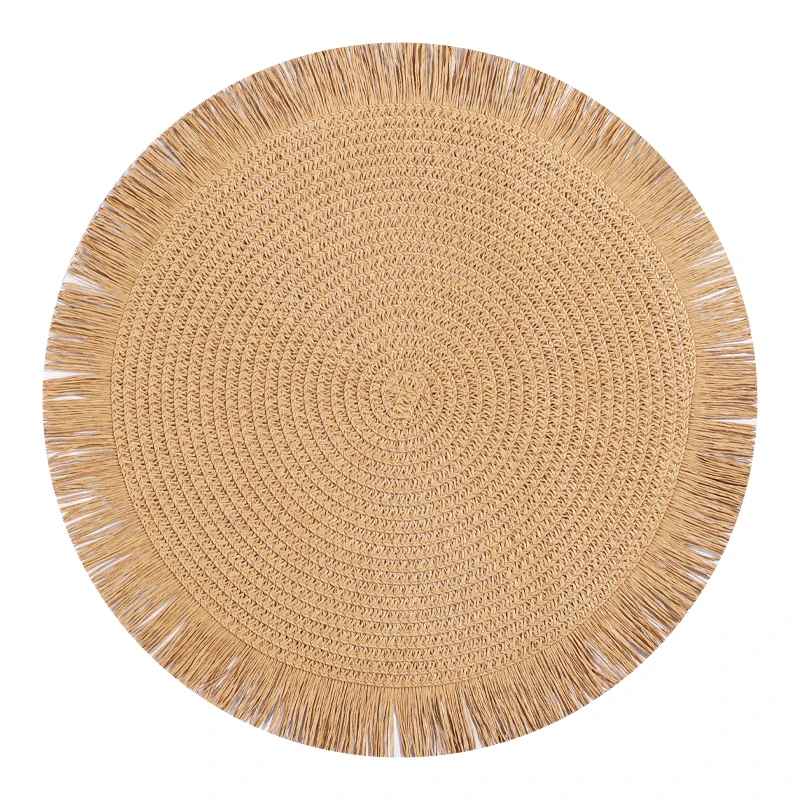 set de table rond élégant marron MinimalisteLab