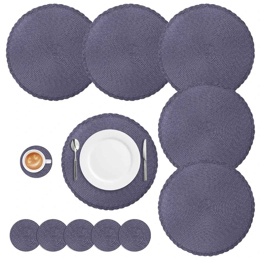 set de table rond élégant bleu MinimalisteLab