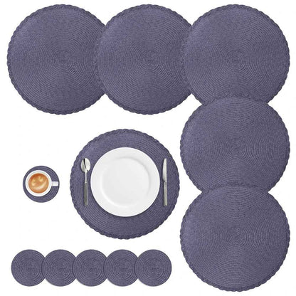 set de table rond élégant bleu MinimalisteLab