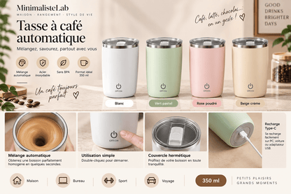 Tasse à mélange automatique | Rechargeable Nomade - Minimaliste Lab