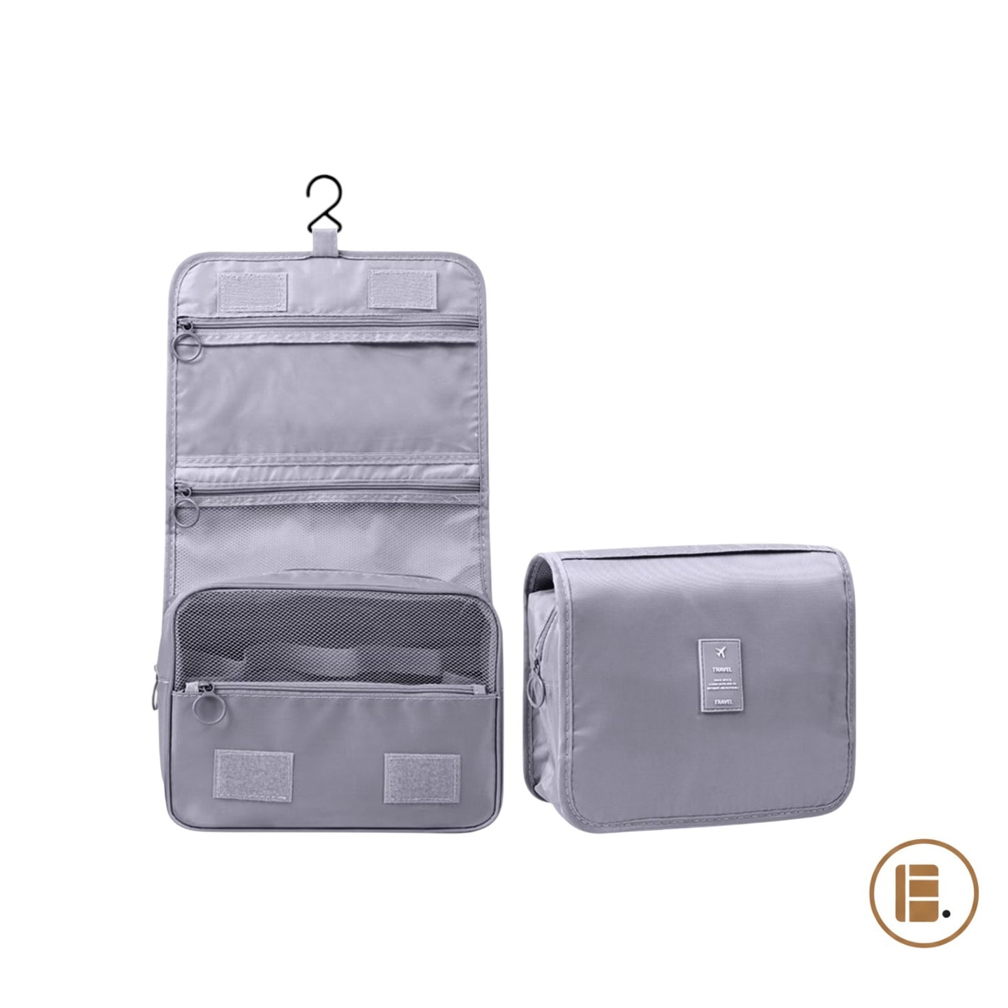 trousse de toilette voyage ultra-compacte fond blanc MinimalisteLab