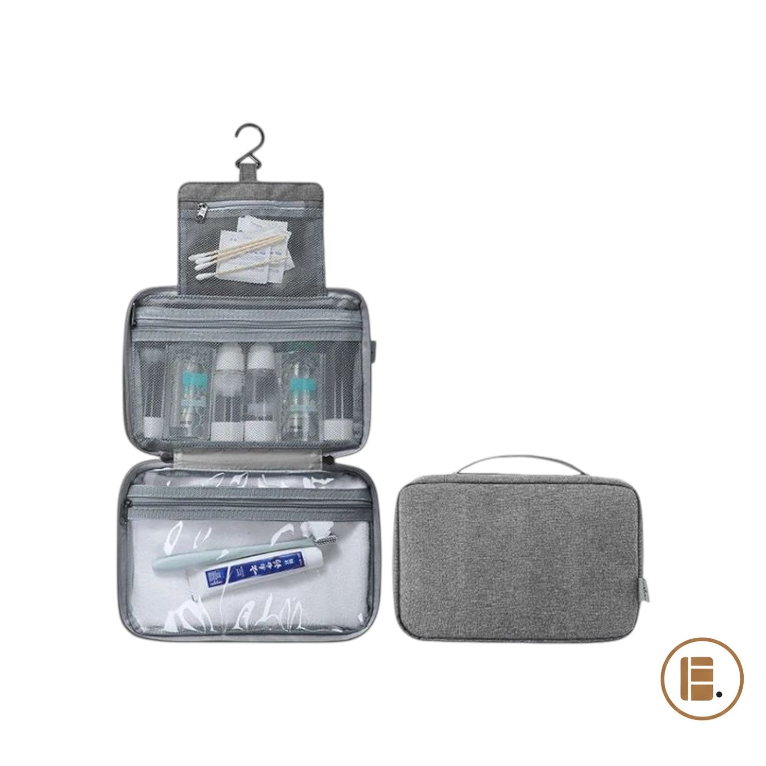 trousse de toilette voyage organisé détail matière MinimalisteLab