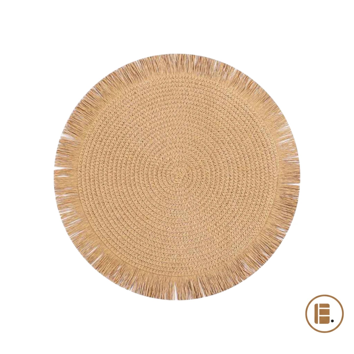 set de table rond élégant marron principale MinimalisteLab