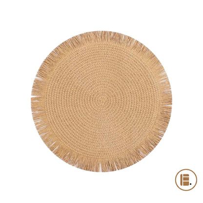 set de table rond élégant marron principale MinimalisteLab