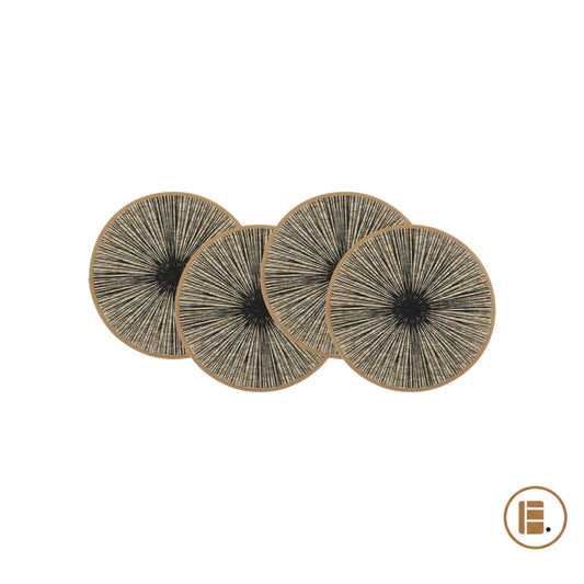 set de table rond élégant lavable noir principale MinimalisteLab