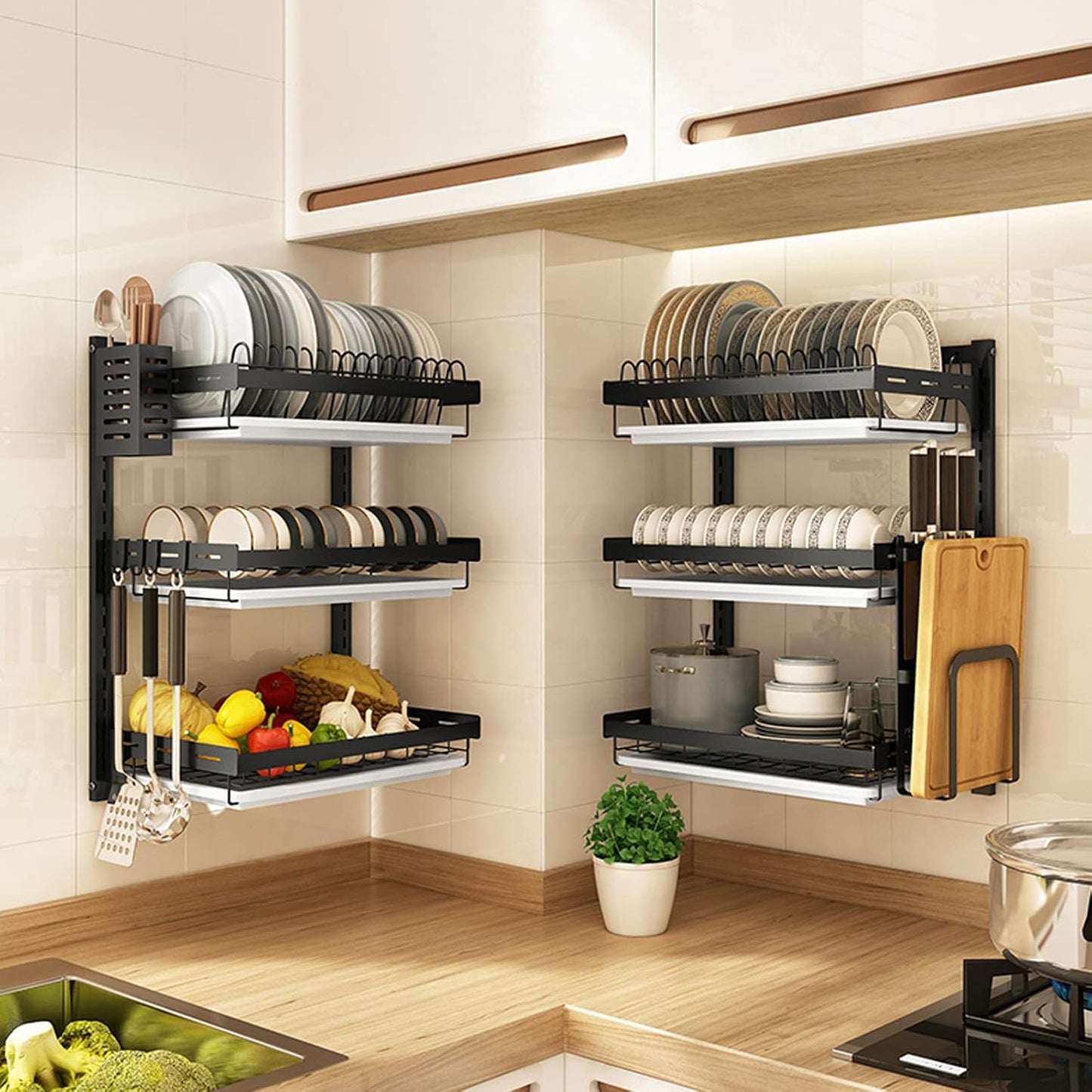 égouttoir vaisselle mural rangement assiettes cuisine MinimalisteLab