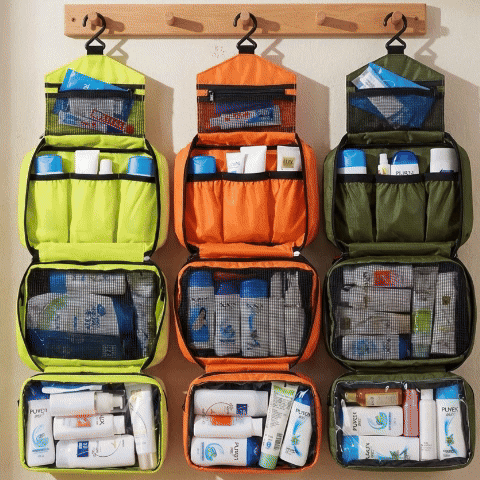 trousse de toilette homme compact travel gif ouverture MinimalisteLab