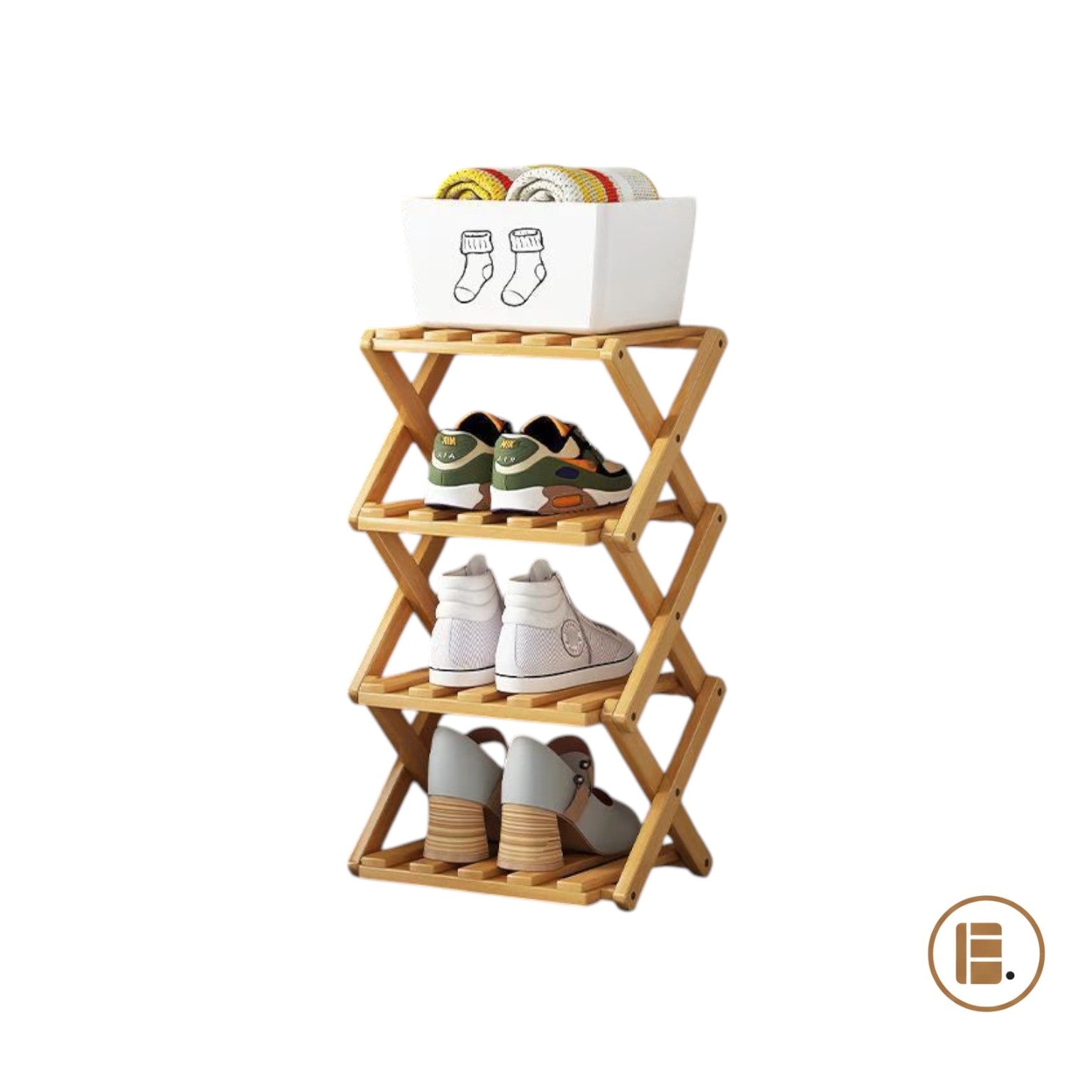 étagère chaussures 30 paires bois gain de place entrée MinimalisteLab