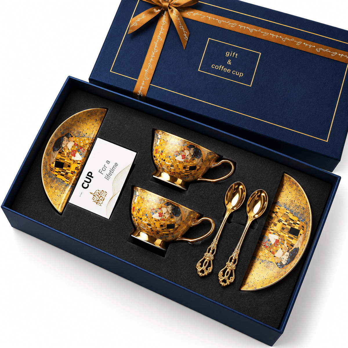Tasse à café | Motifs Dorés | Box Cadeau - Minimaliste Lab