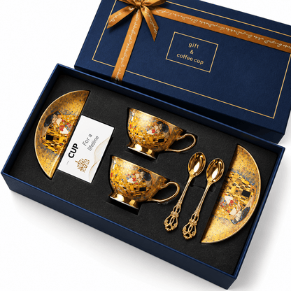 Tasse à café | Motifs Dorés | Box Cadeau - Minimaliste Lab