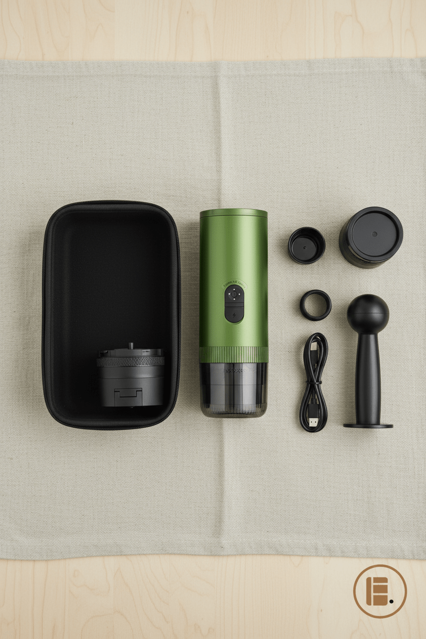 Machine à café | Portable Espresso | Vert olive métallisé - Minimaliste Lab