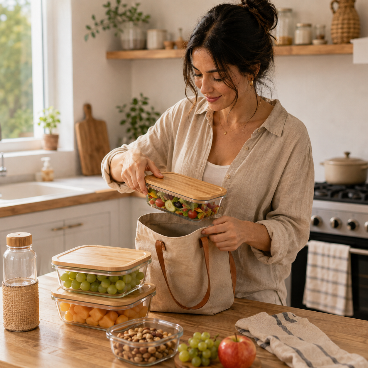 Boite de conservation alimentaire | Verre Bambou