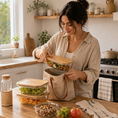 Boite de conservation alimentaire | Verre Bambou