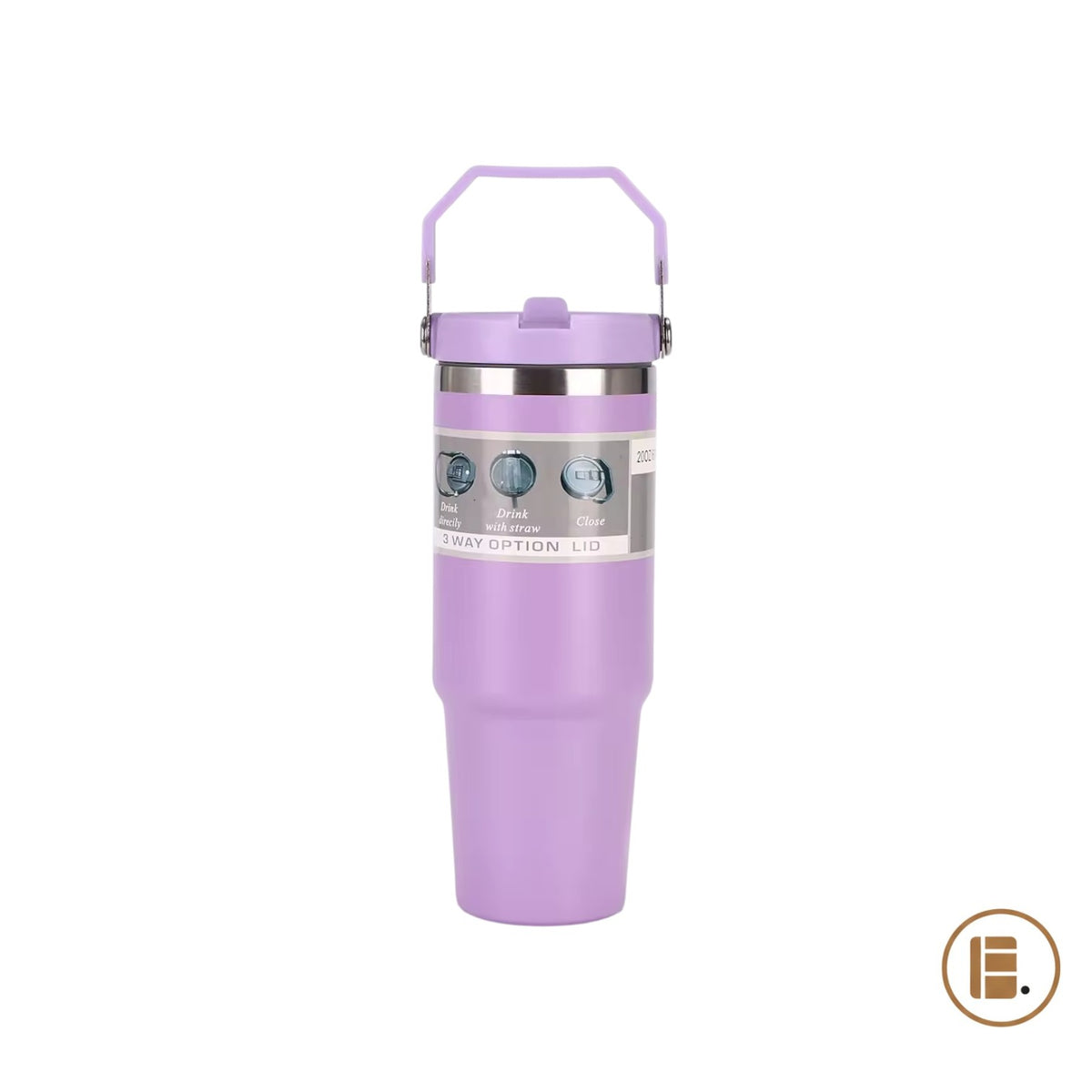 Mug isotherme | Inox avec poignée et paille | 600 ml / 890 ml - Minimaliste Lab