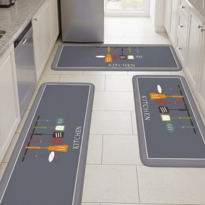 tapis cuisine antidérapant lavable animation MinimalisteLab