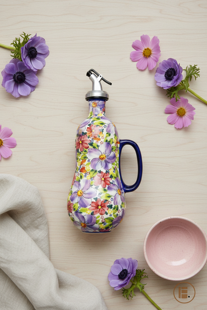 Bouteille pour huile | Artisanale Floral