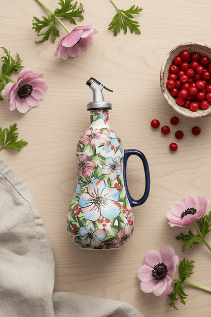 Bouteille pour huile | Céramique Fleuri Anti-Goutte - Minimaliste Lab