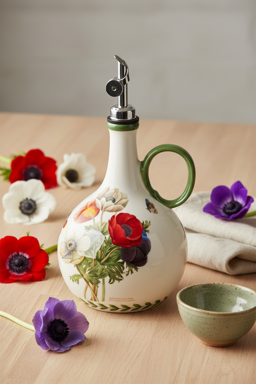 Bouteille pour huile | Céramique Florale