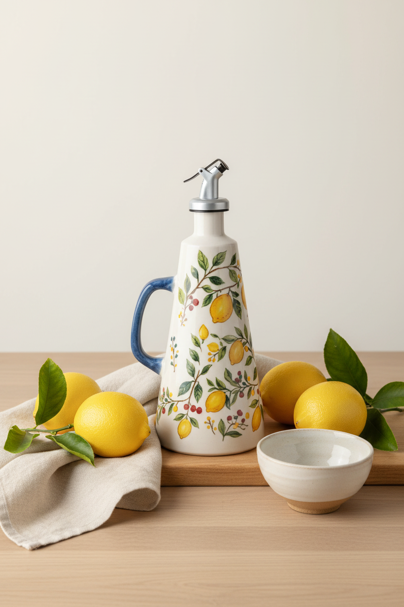 Bouteille pour huile | Citron Céramique