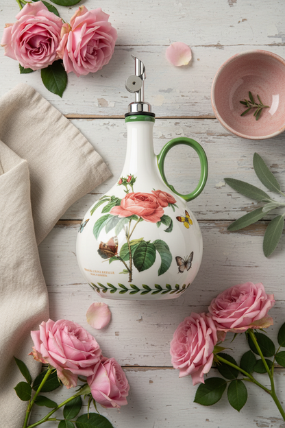 Bouteille pour huile | Floral Céramique