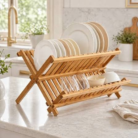 égouttoir vaisselle bambou lifestyle cuisine naturelle MinimalisteLab