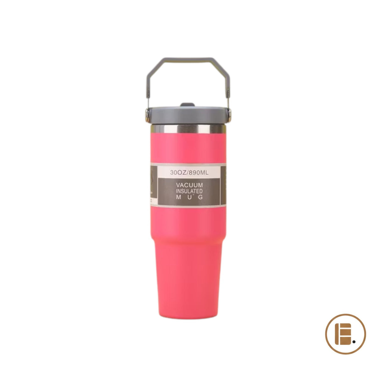 Mug isotherme | Inox avec poignée et paille | 600 ml / 890 ml - Minimaliste Lab