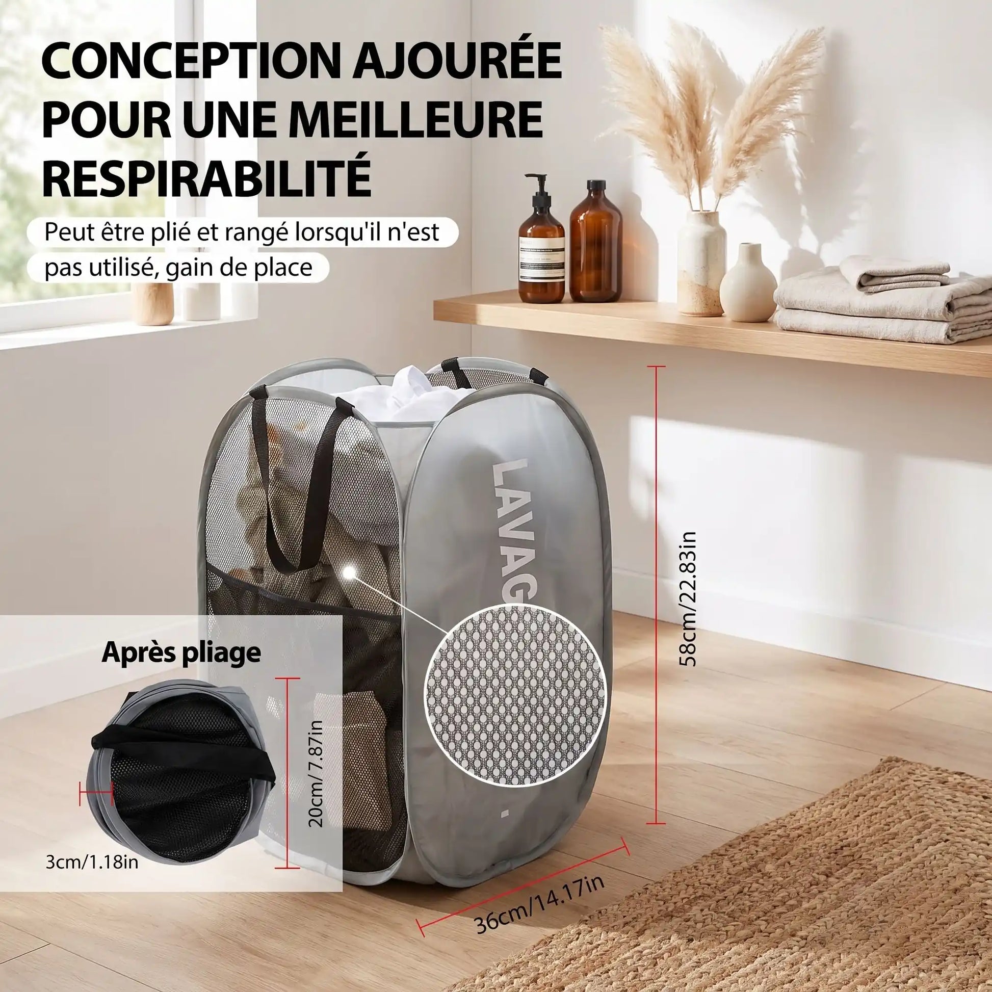 panier à linge pratique et élégant buanderie MinimalisteLab