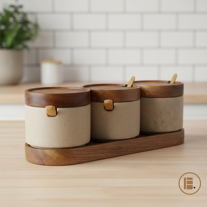 Pot à épices | Céramique et Bois