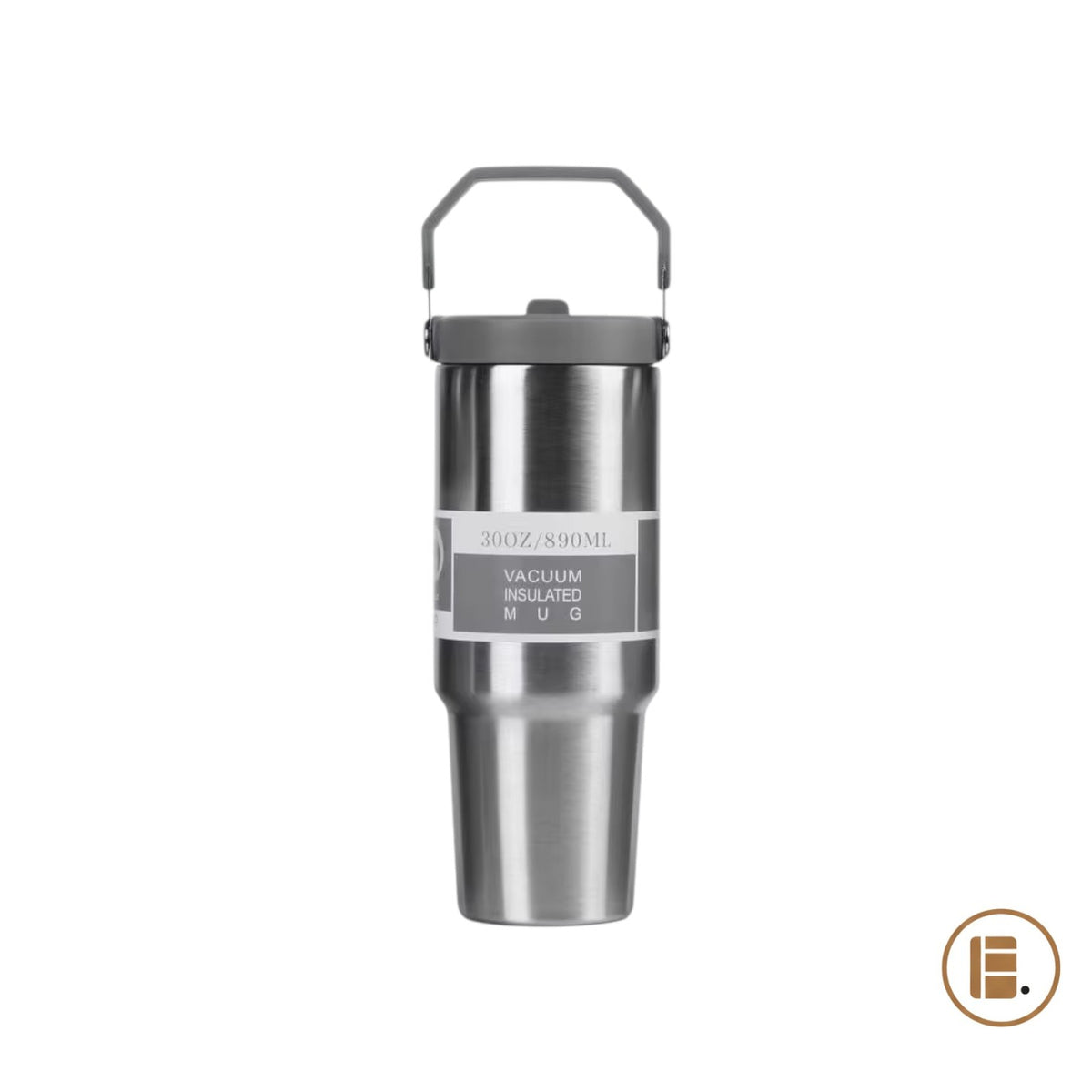 Mug isotherme | Inox avec poignée et paille | 600 ml / 890 ml - Minimaliste Lab