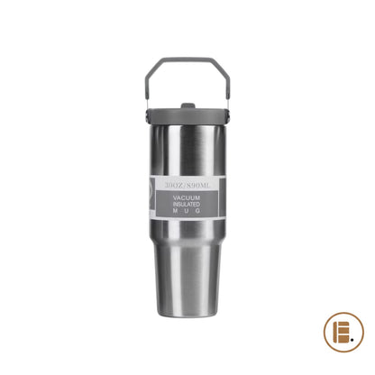 Mug isotherme | Inox avec poignée et paille | 600 ml / 890 ml - Minimaliste Lab