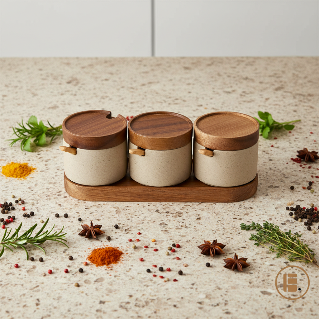 Pot à épices | Céramique et Bois
