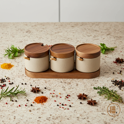 Pot à épices | Céramique et Bois
