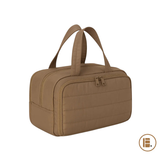 trousse de toilette compacte organisée fond blanc MinimalisteLab