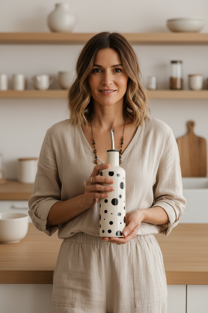 Bouteille pour huile | Porcelaine Florale